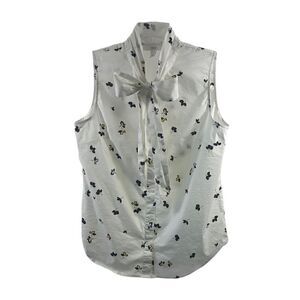 1901 Floral Sleeveless Bow Blouse Size S